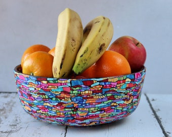 Large and Colorful Unique Fruit Or Salad Bowl