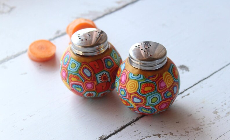 Unique colorful salt and pepper set