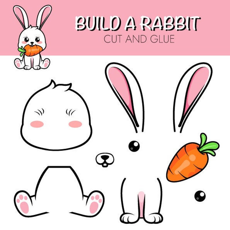 Printable Build a Rabbit Template | Animal Craft | Build a Rabbit ...