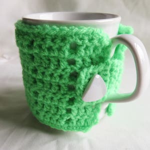Mug Cosy, Coffee Cup Cosy, Green Mug Cosy, Cup Cosy, Crochet Mug Cosy