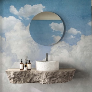 carta da parati cielo NUVOLE BLU, carta da parati natura cielo con nuvole, rimovibile stacca e attacca o non tessuto