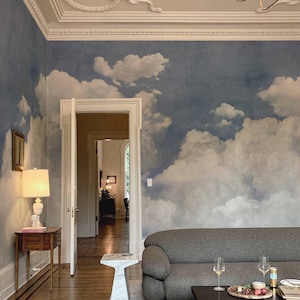 carta da parati cielo CLOUDS INK, carta da parati natura cielo con nuvole, rimovibile stacca e attacca o non tessuto