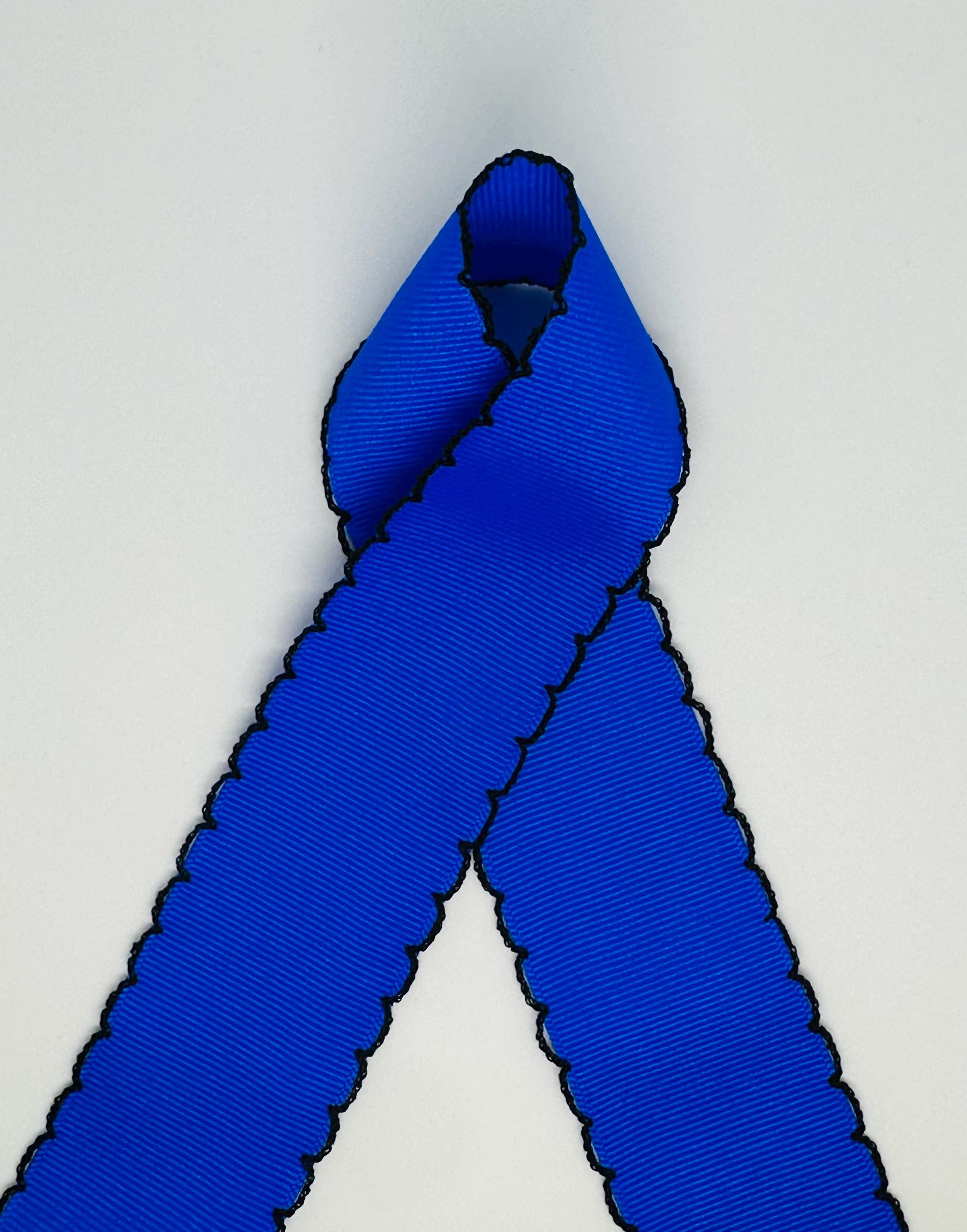 Royal Blue Grosgrain Ribbon With Black Moonstitch Edge, 1.5 or 2.25 ...