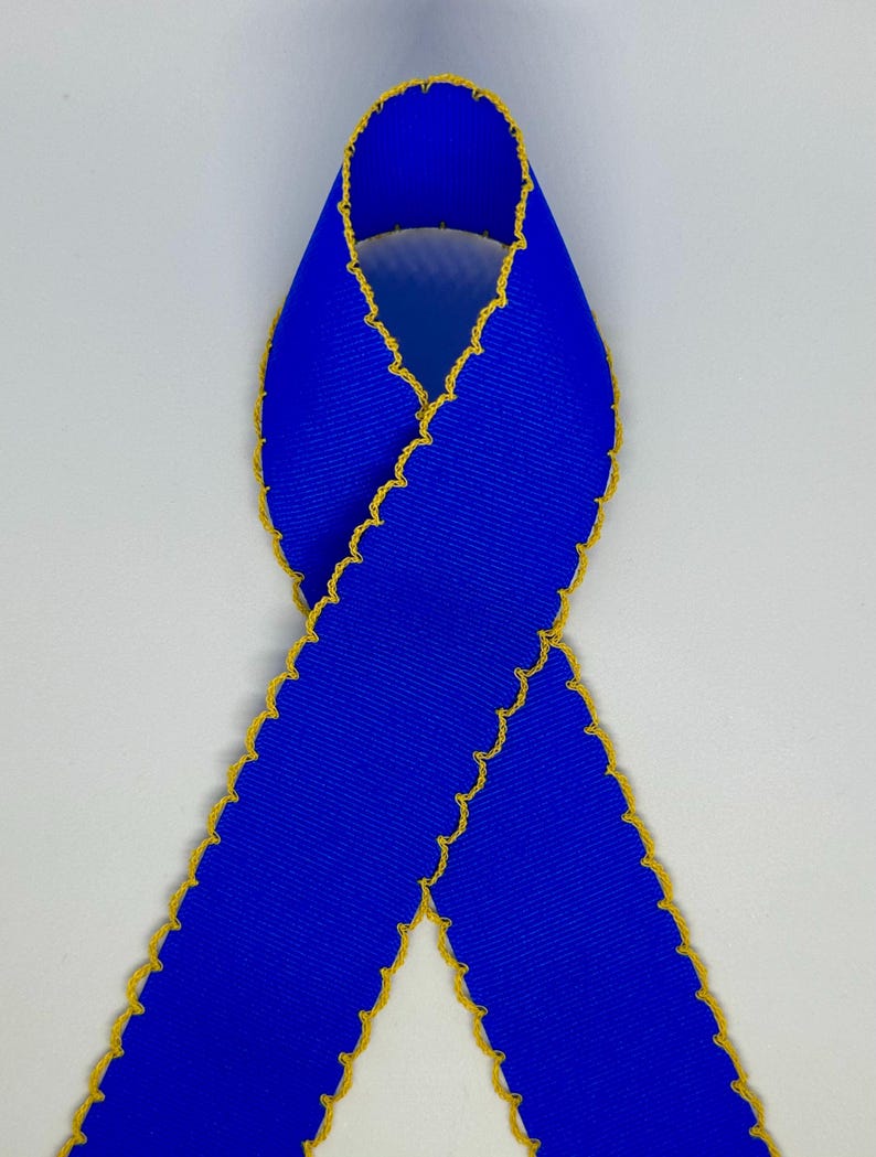 Royal Blue Grosgrain Ribbon With Yellow Moonstitch Edge, 1.5 or 2.25 ...