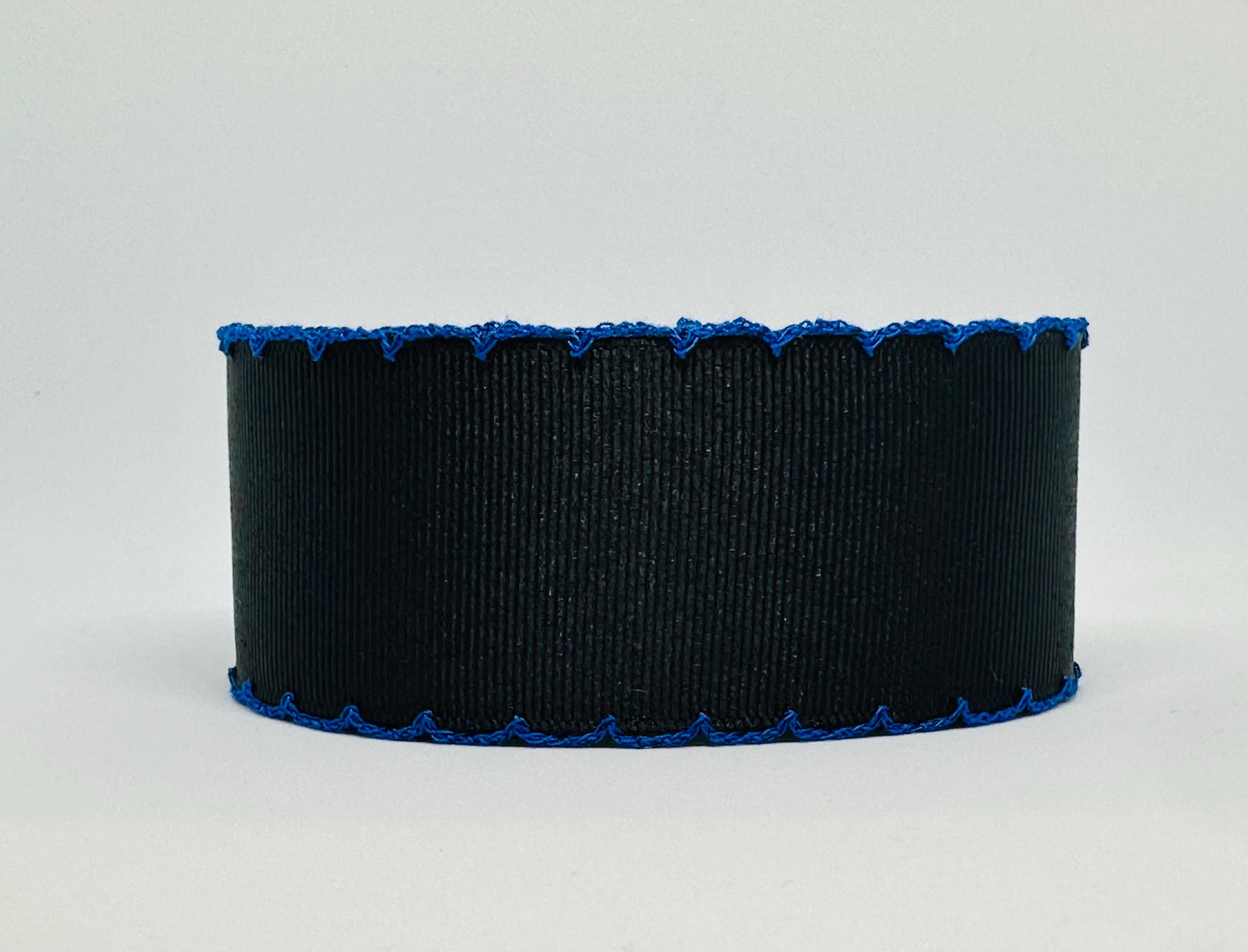Black Grosgrain Ribbon With Royal Blue Moonstitch Edge, 1.5 or 2.25 ...