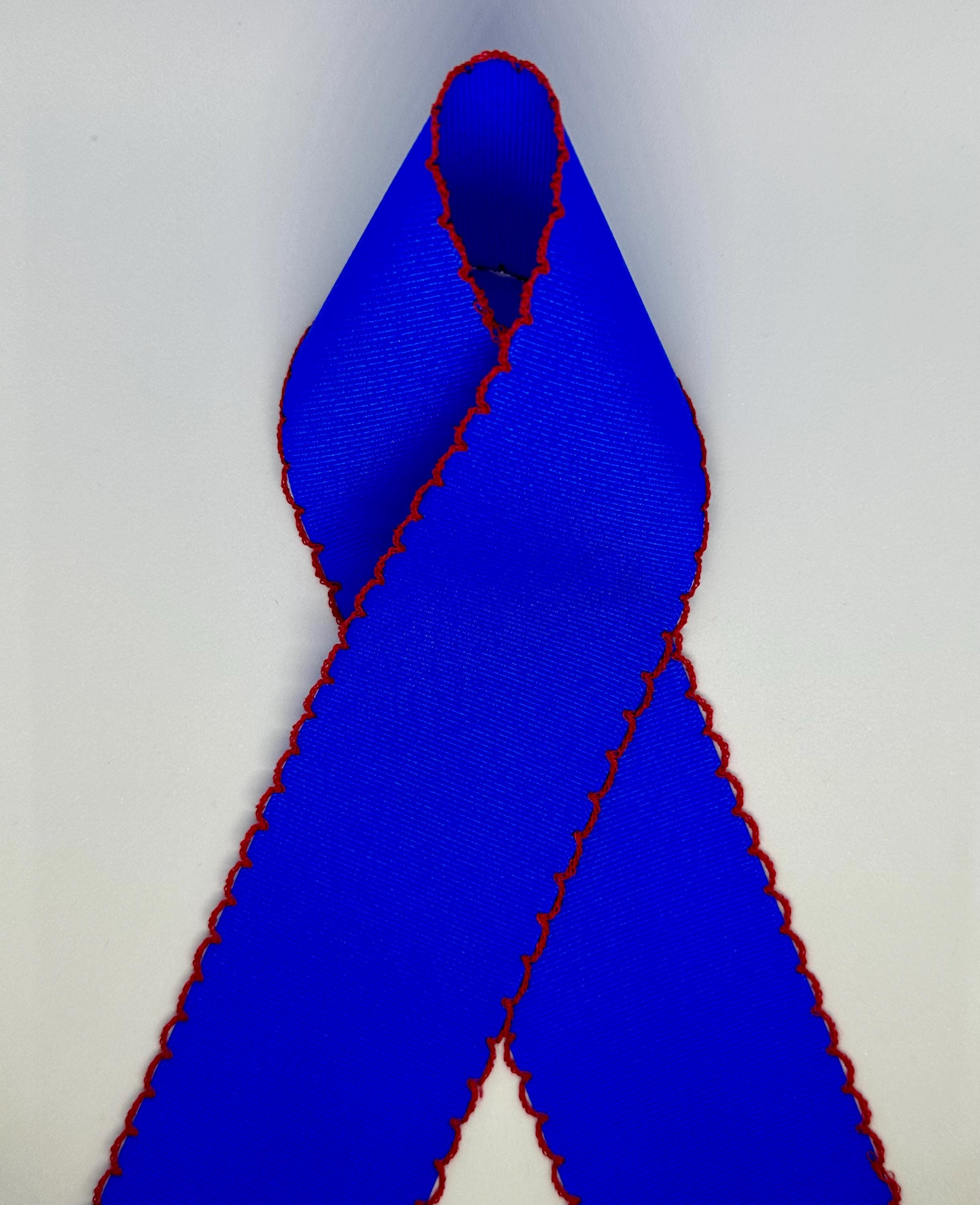 Royal Blue Grosgrain Ribbon With Red Moonstitch Edge, 1.5 or 2.25 Inch ...