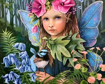 FERN - a protetora, Guardiã da Floresta, Arte Espiritual, Metafísica, Arte Ambiental, impressão de aquarela original