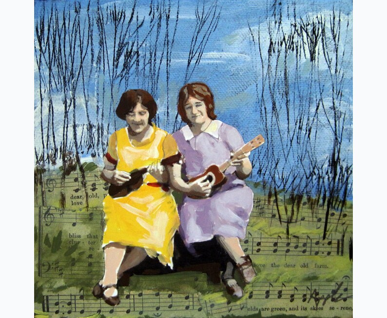 Woodland Music women painting figurative humor image 1