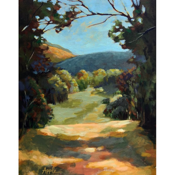 Backroads - Impressionistic print from original summer landscape oil painting