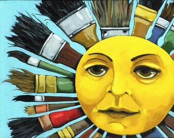 Sun Artist Brushes art print shown on CBS Sunday Morning Show from my original oil painting