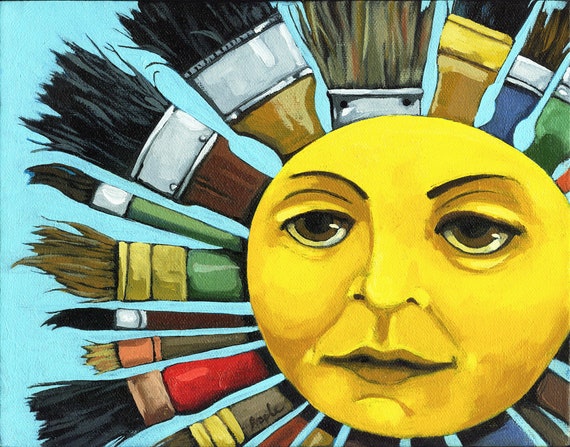 Sun Artist Brushes art print shown on CBS Sunday Morning Show from my original oil painting