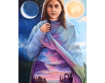 Twilight - ORIGINAL Handcrafted Painting, Spiritual, Channeled, Metaphysical  Art, Environmental save the Planet-NO AI