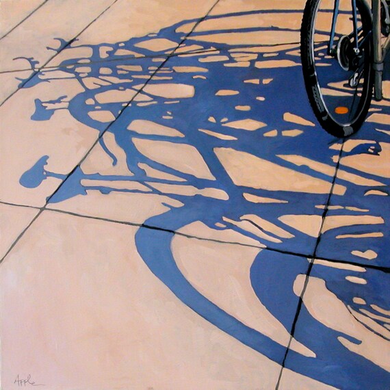 Buy The Gathering BICYCLE Cycling Art Bike Shadows City Scene