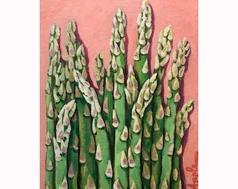 SPECIAL!  Aspargus - #3  still life food Original Series paintings to Celebrate 1000k art sales!