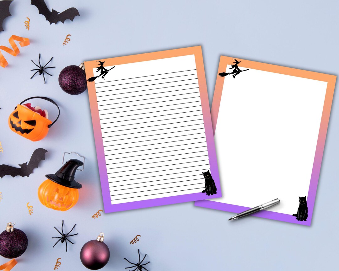 Printable Halloween Stationery, Notepad, Halloween Notepad, Journal ...