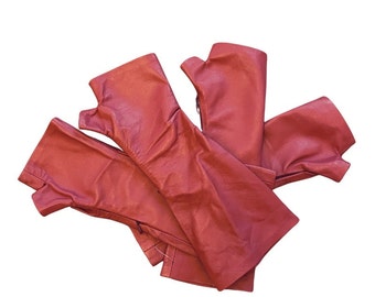 Rose long leather Gloves