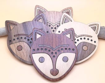 Wood Inlay Fox Coaster Set: Rustic Animal Lover Gift