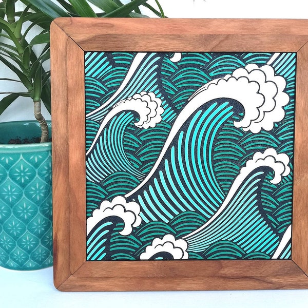 Wooden Ocean Art Etsy