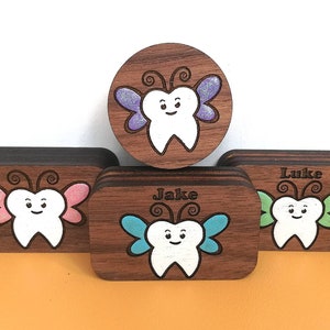 Custom Tooth Fairy Box for Baby Teeth - Gender Neutral - Tiny Personalized Box, Baby Tooth Holder, Lost Tooth Box, Engraved Keepsake