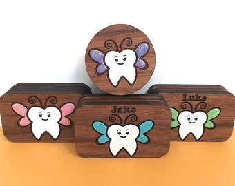 Custom Tooth Fairy Box for Baby Teeth - Gender Neutral - Tiny Personalized Box, Baby Tooth Holder, Lost Tooth Box, Engraved Keepsake