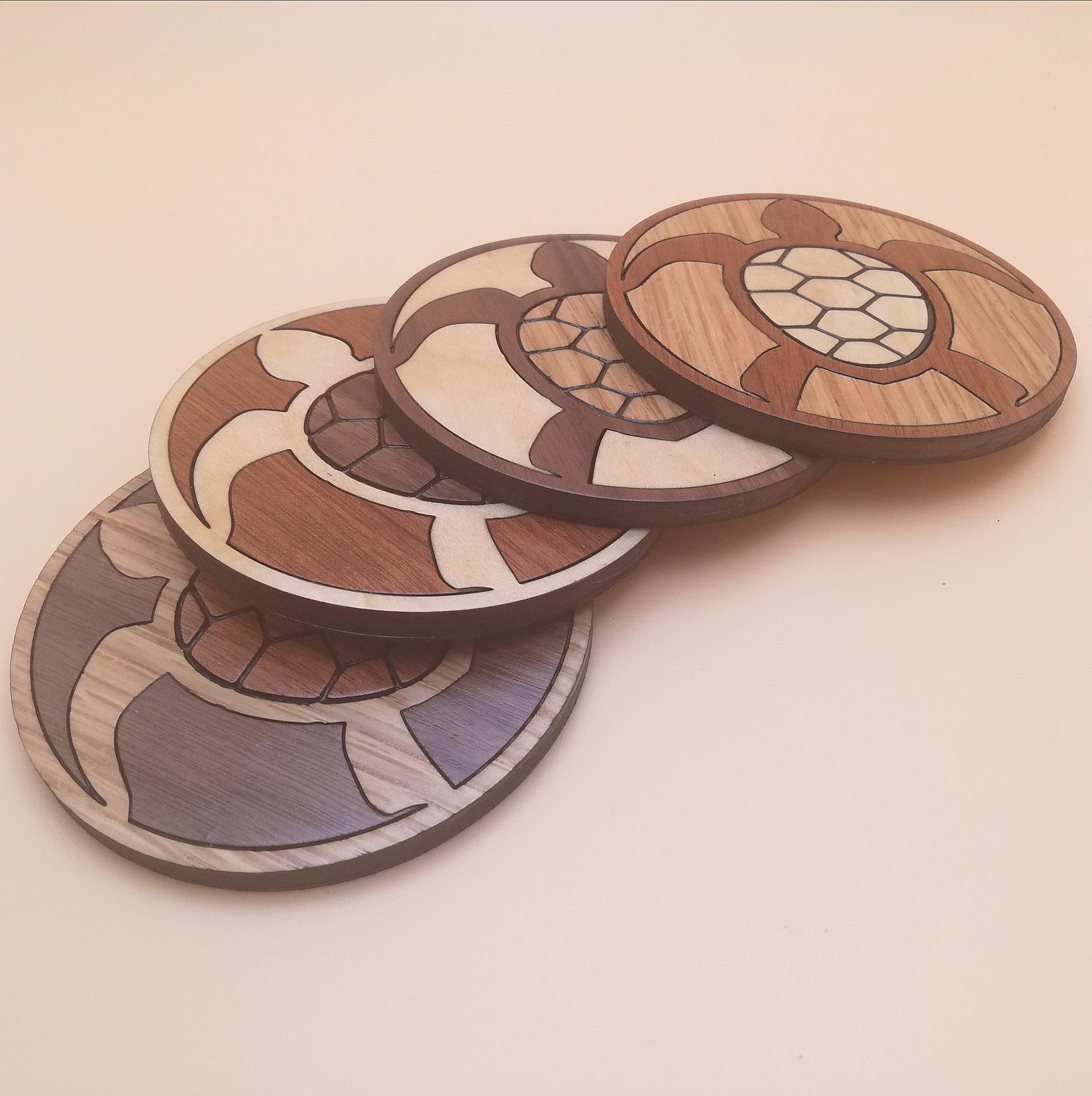 Juego De Posavasos De Tortuga Marina Azul, Decoración