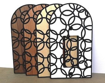 Decorative Wood Light Switch Cover: Laser Cut Single Rocker Plate