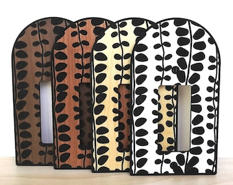 Decorative Wood Light Switch Cover: Single Rocker Plate