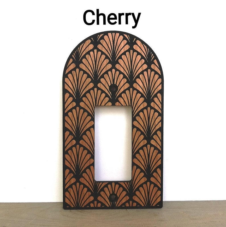 Wood Light Switch and Outlet Cover Decorative Wooden Switchplate Single Rocker Switch Plate Outlet Cover Wall Plate Cherry