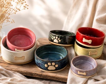 Slow Feeder Dog Bowl, Ceramic Slow Eating Pet Bowl, Handmade Dog Dish, Stoneware Feeder