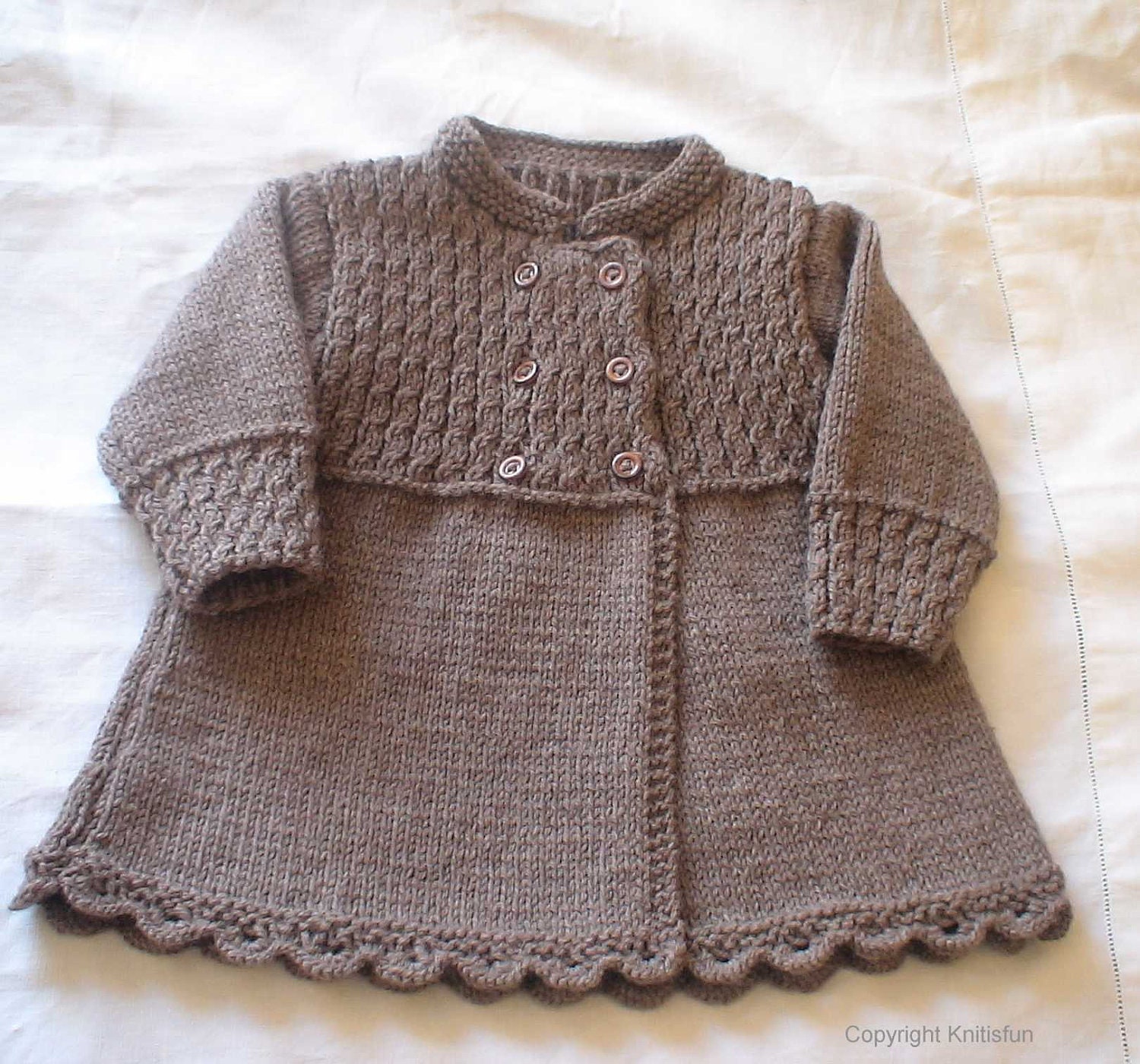 Isabelle coat knitting pattern Pdf for little girl instant | Etsy