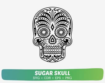 SVG de caveira mexicana de açúcar: design para o Dia dos Mortos para Cricut e Glowforge