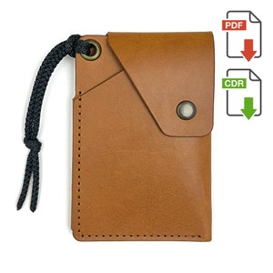 Leder Geldbörse Digitales Muster Vorlage, Kartenhalter Geldbörse Muster PDF A4, Geldbörse SVG für Laser Cut, Leathercraft Pattern Instant Download