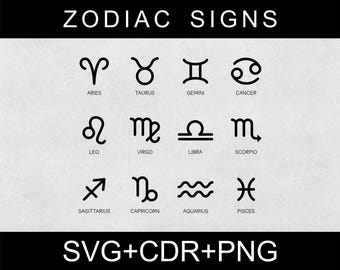 Zodiac Sign SVG Bundle: 12 Astrology Designs for Laser Cut