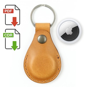 Leather Apple AirTag Holder Keychain Digital PDF Template Pattern, AirTag Case Template PDF Download,  Laser Cut File SVG