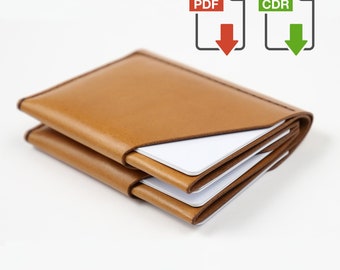 Leather Wallet Pattern DIY, Digital Card Holder Template A4, SVG File for Laser Cut