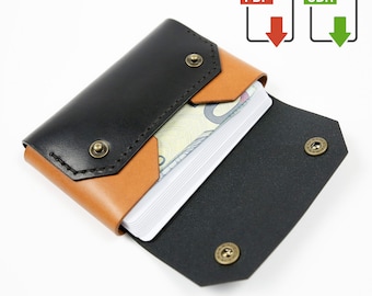 Patrón de cartera de cuero minimalista: plantilla para tarjetero DIY tamaño A4