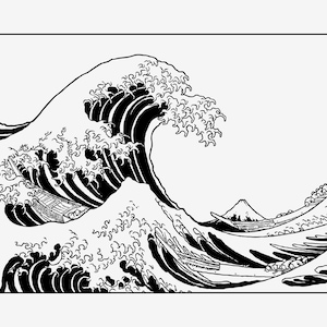 Great Wave off Kanagawa SVG, Hokusai Inspired Clipart, Japanese Art SVG