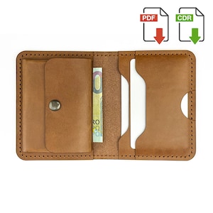 Leather Wallet Digital PDF Pattern, Laser Cut File Svg, PDF Template Wallet, Printable Small Coin Wallet Pattern PDF A4 Instant Download