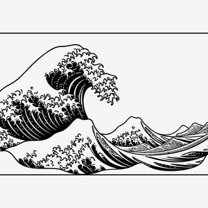 Great Wave off Kanagawa SVG, Instant Download for Laser Cut, Japanese