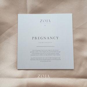 ZOJA I Pregnancy Affirmationskarten-Set, Schwangerschafts Affirmationskarten-Set, Babyshower Geschenk, Gender Reveal Geschenk