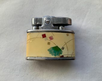 Rolstar Chrome Enamel Small Ladies Petrol Pocket Lighter, Vintage 1960’s Made In England