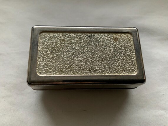 Vintage 1980’s Silver Plated Rectangular Flowered… - image 4
