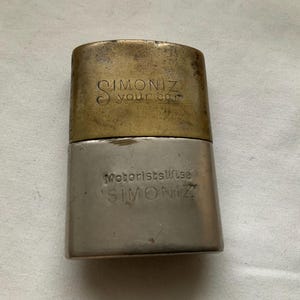 Old WWII Era Cyklon Trench Petrol Pocket Lighter Advertised -Motorists Wise- Made In Austria