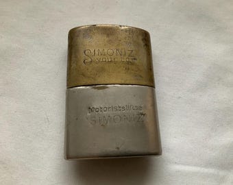 Old WWII Era Cyklon Trench Petrol Pocket Lighter Advertised -Motorists Wise- Made In Austria