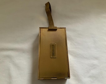 Old Art Deco 1940&#39;s LSM Parklane Ladies Vanity Compact Carryall Gilt Case