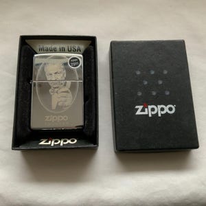 Fundador da Zippo, &quot;George Blaisdell&quot;, isqueiro de bolso cromado vintage, novo em caixa