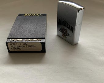 ヴィンテージ Zippo ジムビーム -ビームフォーミュラ- ブラッシュクローム ポケットライター ケース入り