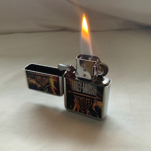 N.O.S Vintage 1980’s Harley Davidson Chrome Flip Top Petrol Pocket Lighter