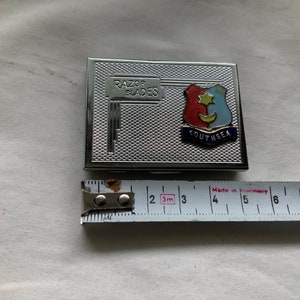 Vintage Chrome Razor Blades Case Advertising Southsea