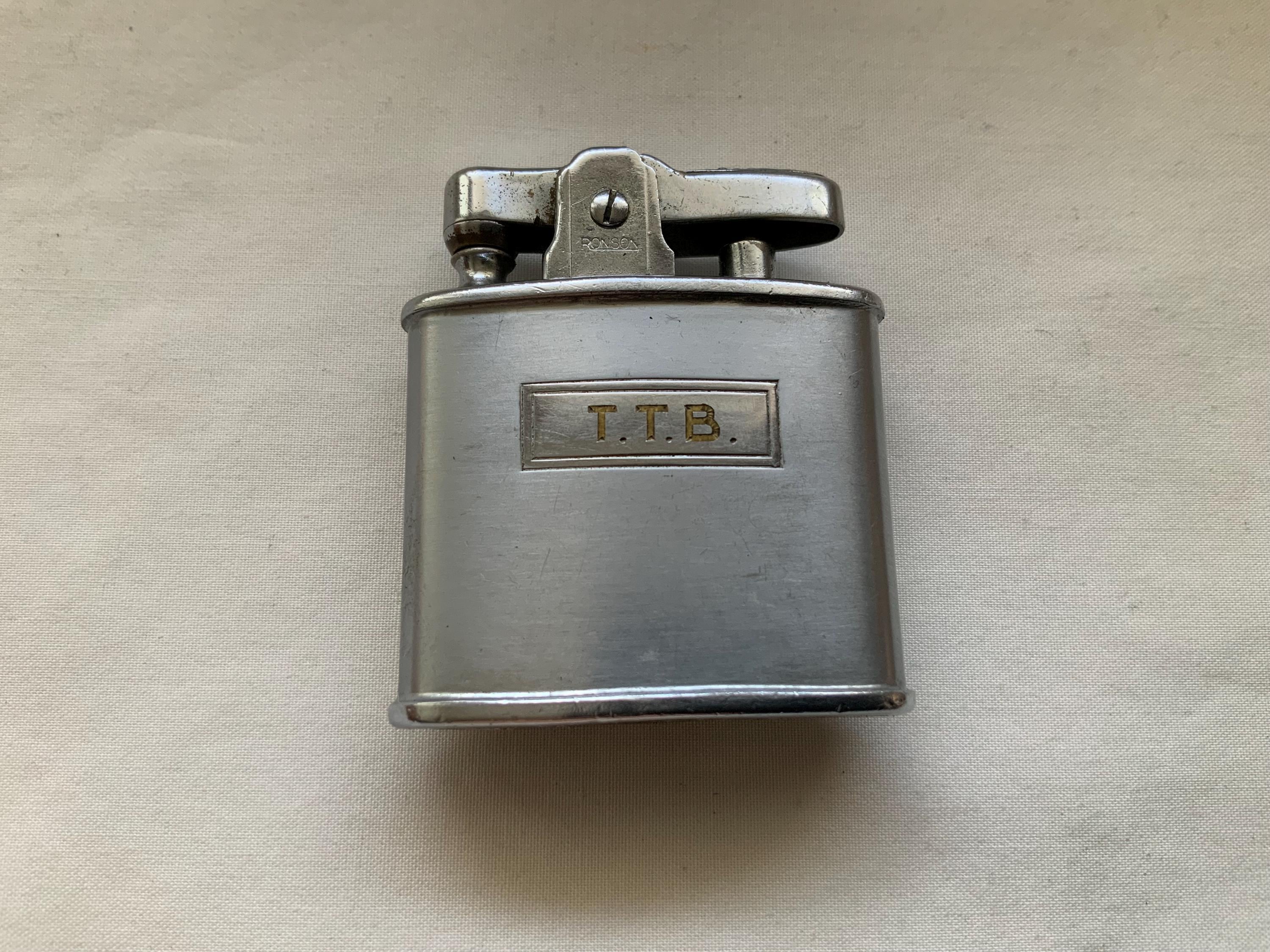 Vintage Working 1930's Ronson Rondette Silver Tone Lighter